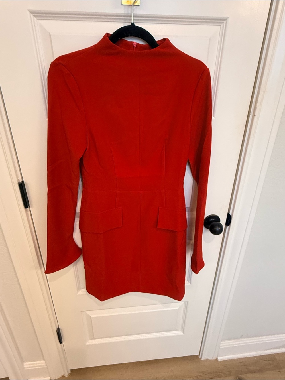 Red Women's Long Sleeve Tailored Coat